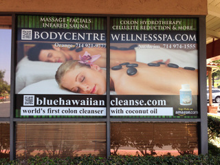 Window graphics for spa and fitness centers Anaheim CA