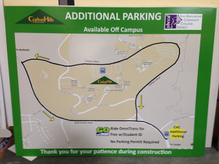 School parking lot directional signage Orange County