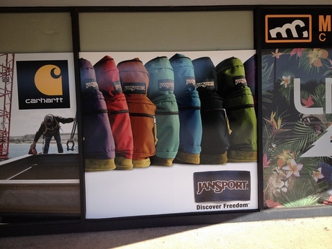 Brand with storefront window graphics Orange County