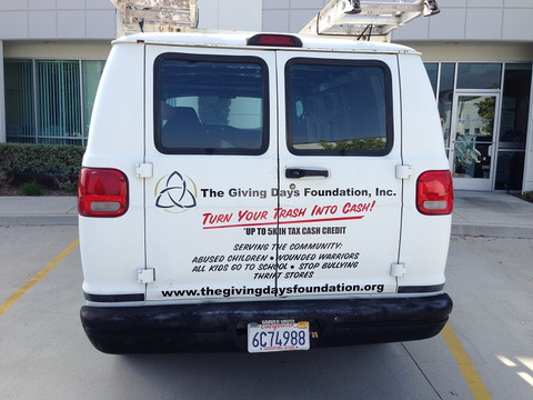 Nonprofit van decals and lettering Orange County