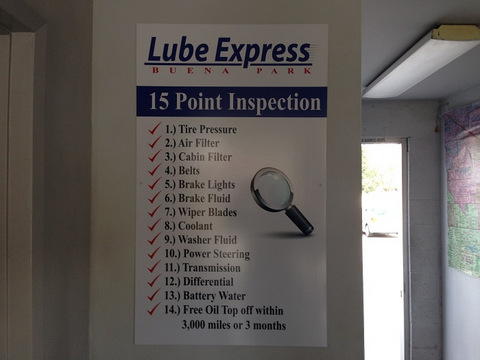 15-Point Inspection signs for Auto Service Centers Orange County