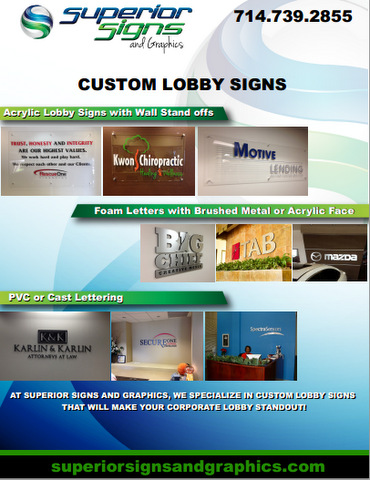 Types of Lobby Signs for Orange County