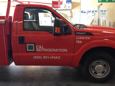 Contractor truck lettering Brea CA