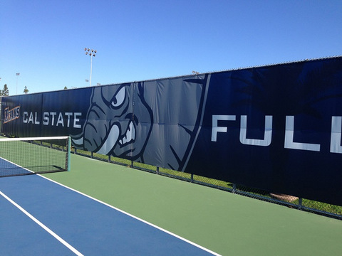 Fence banners for school tennis courts in Orange County