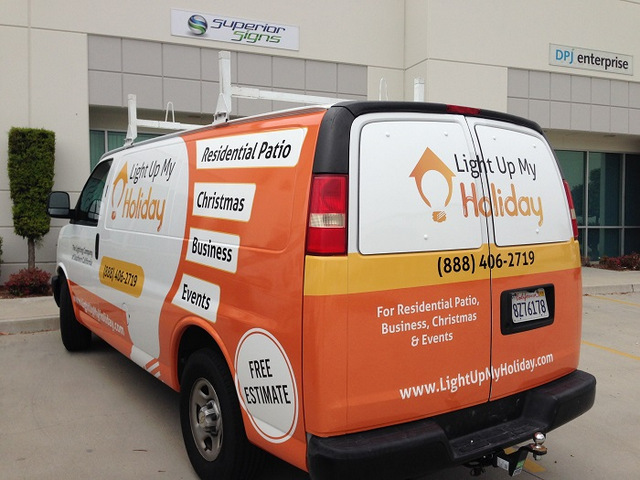 Vehicle graphics for lighting companies in Orange County