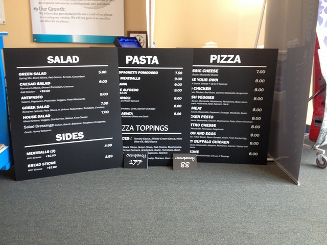 Chalkboard style menu boards for Pizza Parlors in Orange County