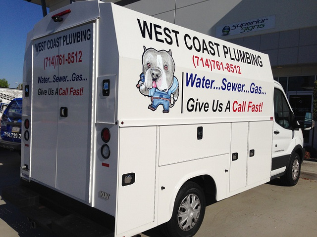 Plumbing contractor vehicle decals Orange County
