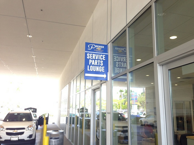 Auto dealership service lounge signs Orange County