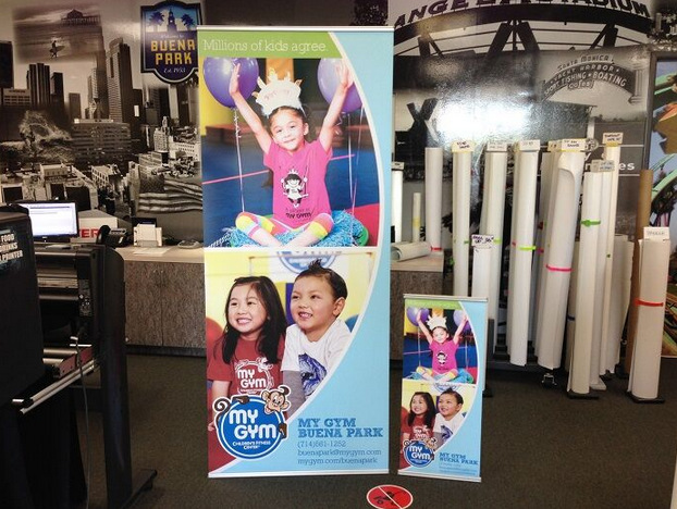 Retractable banner stands for childcare centers Orange County