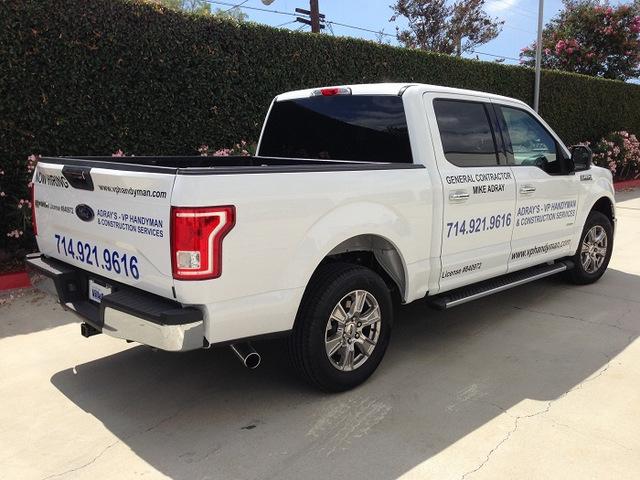 Truck Lettering for Contractors in Orange County