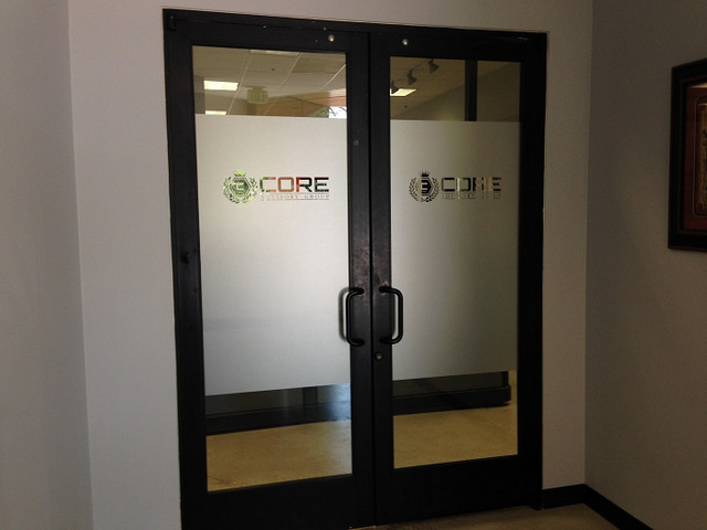 Frosted glass window graphics Orange County