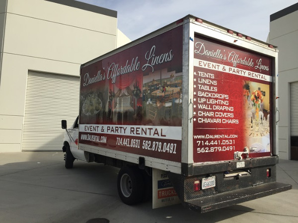 Box Truck Wraps for Event and Party Rental Companies in Fullteron CA