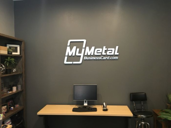 Brushed Metal Logo Lobby Signs Orange County CA