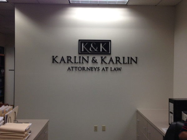 Dimensional letter lobby signs for Attorneys in LA County