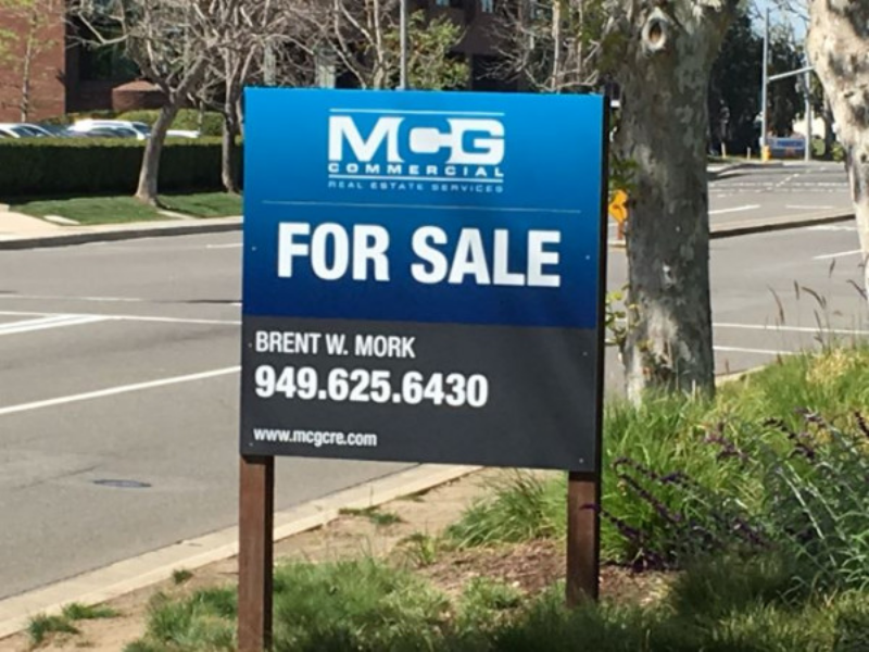 Commercial property For Lease and For Sale Signs in Orange County CA