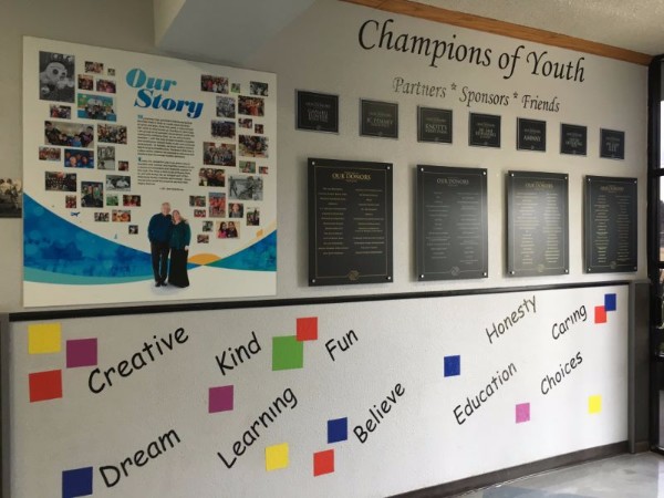Recognition wall graphics for Boys & Girls Clubs in Orange County CA