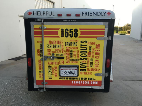 Trailer wraps for scout troops in Orange County CA