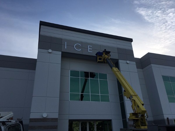 Tall building letter signs installed in Orange County CA