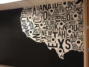 Wall Map Office Mural for Businesses in Orange County CA
