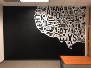 Office Wall Map Murals in Orange County CA