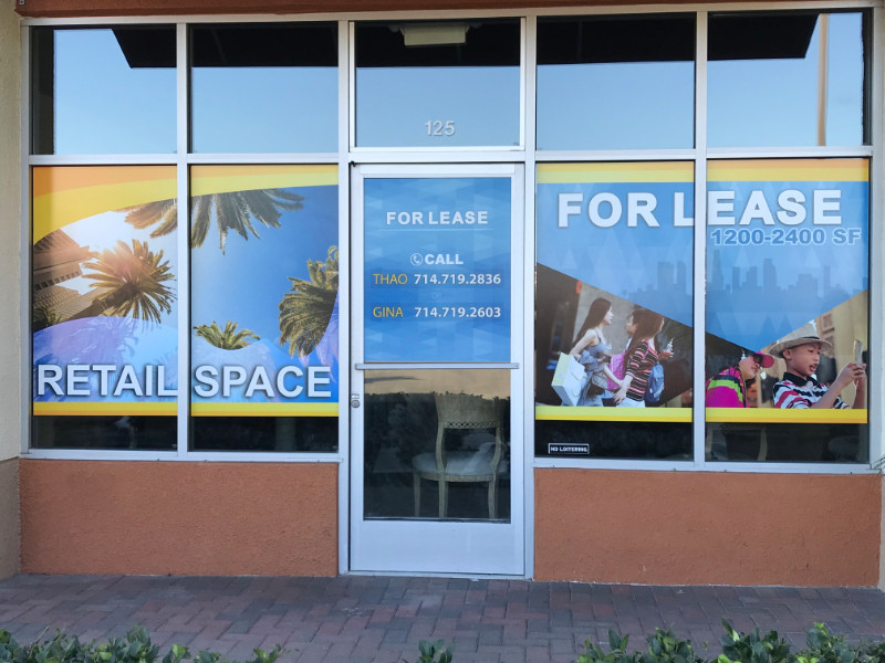 For Lease Window Graphics | Orange County CA