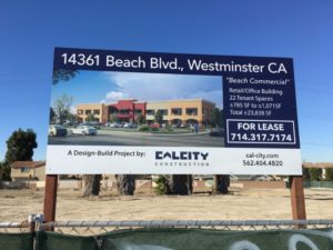 Construction Jobsite For Lease Commercial Property Signs Orange County CA