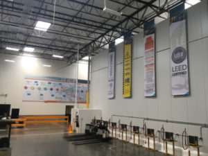 Warehouse wall murals and safety banners Fontana CA