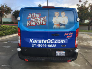 Karate school van wraps Placentia CA