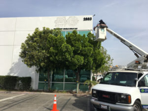 Removing old building signs in Anaheim CA